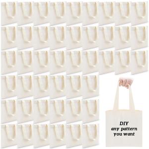 Amylove 12 Pcs Mini Tote Bag Sublimation Blank Canvas Tote Bags Reusable for Grocery Shopping, DIY, Easter Party Favor Gift Bags (8.5 x 8 Inch,Natural Color)