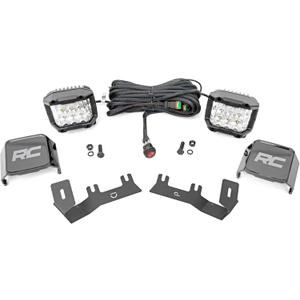 Rough Country 3" Wide Angle LED Ditch Light Kit for 2014-2018 Silverado - 71056