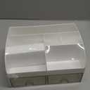 Desk Organizer with 6 Compartments and 2 Drawers, Plastic Makeup Organizer, Pen Holder for Desktop Storage, Desk Organization for School, Home, Office Supplies (White)