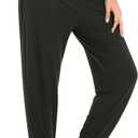 Envlon Womens Yoga Pants Loose Lightweight Workout Sweatpants Drawstring Comfy Joggers Casual Lounge Pants with Pockets (Black, M)