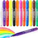 12 Colors Twistable Washable Window Crayons,Silky Non-Toxic Art Markers for Glass,Paper,Bath & Window Painting