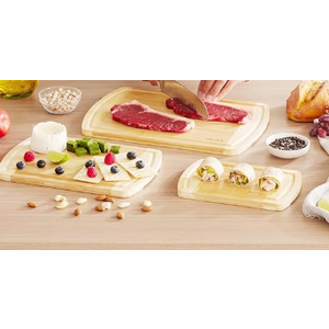 Riveira Maple Wood Cutting Board  Gourmet Maple Grandeur: 24 x 18 Wooden Cutting Board  Natural Wooden Cutting Boards For Kitchen Decorative  Innovative Juice Grooves Maple Wooden Chopping Board