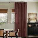 Pinch Pleated Memory Trained Linen Curtains Brown, 95x39 inches