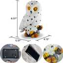 Solar Garden Statue - Outdoor Decor, Yard Decorations for Balcony, Backyard, Lawn Ornament - Unique Birthday & House Warming Gift for Women, Mom, Grandma - Cloud White Owl Figurine
