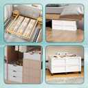 Under Bed Storage with Wheels, 2 Pack Bamboo Containers for Toy & Clothes