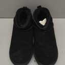 DREAM PAIRS Ankle Winter Mini Boots for Women Genuine Suede Faux Fur Lining Water Resistant Warm Snow Boots Slip On Memory Foam Comfort Booties FuzzyClassic (8, Black)