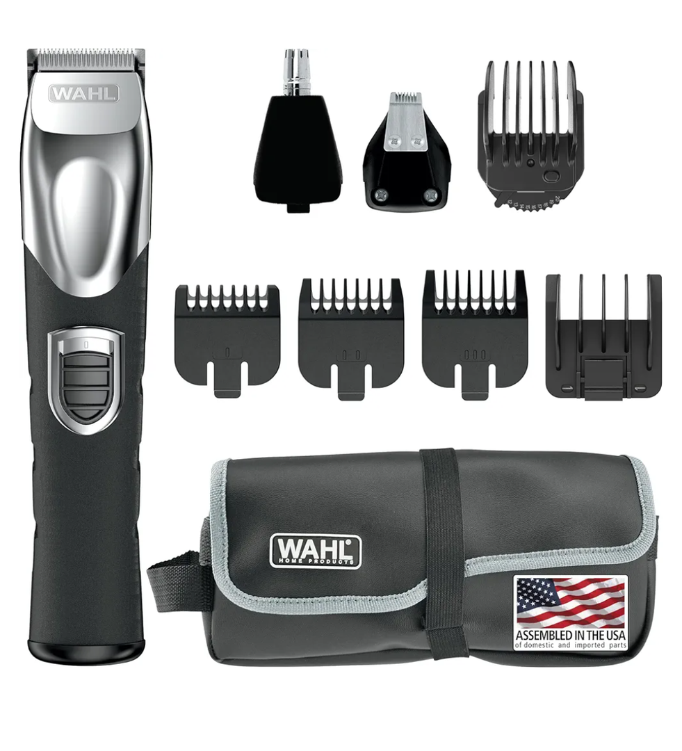 Wahl USA Rechargeable Lithium Ion All in One Beard Trimmer for Men with Detail and Ear & Nose Hair Trimmer Attachment – Model 9854-600B