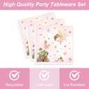 96Pcs Fairy Birthday Party Plates and Napkins Forks for 20 Guests - Disposable Tableware Floral Supplies First Pink Fairy Themed for Girls Baby Shower Birthday Party Decorations