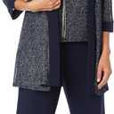 R&M Richards Womens Elegant Rib Knit Twinset Pant Suit - 2-Piece Dressy Jacket & Straight Leg Trousers Pant Set, Size: 14