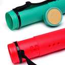 2-Pack Extendable Poster Tubes Expand from 24.5 to 40 with Shoulder Strap | Carry Documents, Blueprints, Drawings and Art | Red and Green Portable Durable Round Storage Cases with Lids and Labels, large