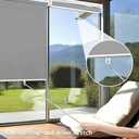 Cordless Roller Shades Pull Down Window Blinds Room Darkening Rolled Up Shades with Push-Pull Rod for Home and Office Bedroom Bathroom Living Room (24"W x 72"H, Grey)