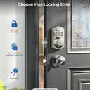 Veise Keyless Entry Door Lock with 2 Knobs, Electronic Backlit Keypad Deadbolt with Handle Set, Auto Lock, One-time Codes, Smart Deadbolt for Front Door, Easy Installation, Satin Nickel