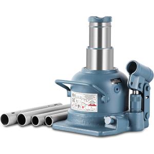 Baoshishan Low Profile Bottle Jack 10 Ton Double Ram Jack 4-7/8'' to 8-7/8'' Lifting Range Hydraulic Jack Stubby Short Welded Bottle Jack