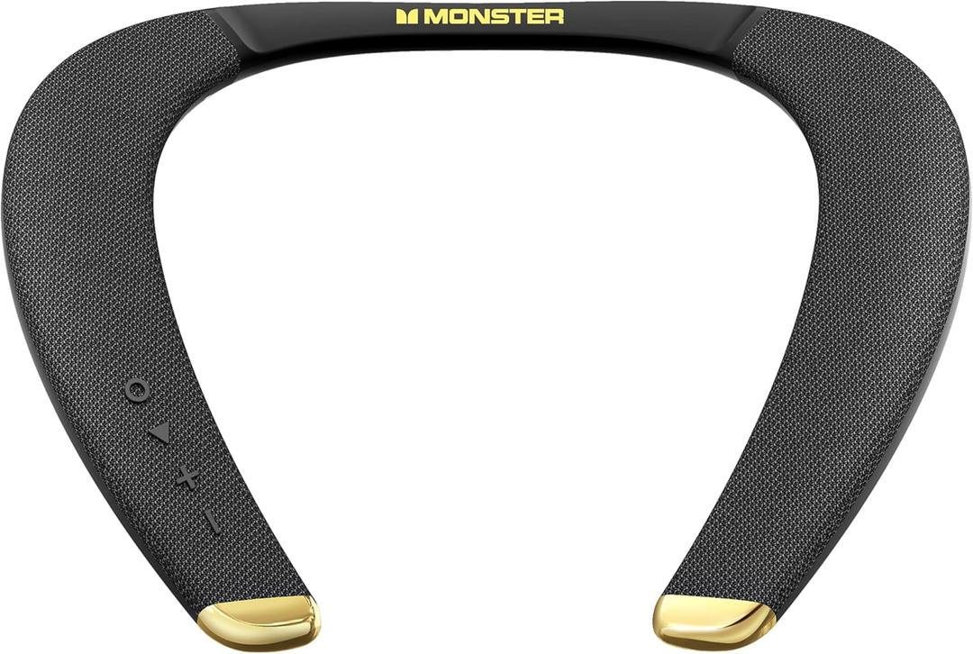 Monster Boomerang Petite Neck Speaker, Neckband Bluetooth Speaker Wireless, aptX High Fidelity 3D Stereo Sound, Low Latency, Built-in Mic,15H Playtime, IPX6 Waterproof Speaker for Home Outdoor