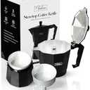 Moka & Espresso Pot Stovetop - 10.6oz - Rich, Full-Body Moka Pot Coffee Maker - Aluminum Espresso Maker Stove Top Coffee Pot - Moka Coffee Maker - Italian Greca de Cafe
