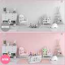 3 Pcs Christmas Pink Nutcracker Basket Diamond Plaid Christmas Tree Gift Basket Soldier Mouse Ballet Girl Clothes Storage Cube for Home Office Dorm Closet Shelf Organizer