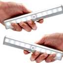 10LEDs Outdoor Sensor Step Light,2 Pack RV Sensor LED Closet Light,Stick-On Anywhere Magnetic Night Strip Light for Flight of Steps,Closets,Cabinets,Hallways,Bathrooms,Car Trunks(Cold White)