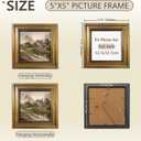 5x5 Picture Frame - Vintage Gold Picture Frame for Tabletop & Wall Mount, 5 x 5 Photo Frame for Living Room, Bedroom, Office Décor & Wedding Gift