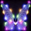 quescu Light up Fairy Wings for Adults,LED Butterfly Wings for Girls Women,Halloween Costume Dress Up,Gifts for Kids
