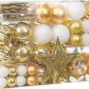 XmasExp 99-Pack Christmas Ball Ornaments Assorted Shatterproof Christmas Tree Decorations with Hand-held Gift Package for Xmas Tree,Home,Party(Gold)