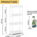 SPACEKEEPER Slim Rolling Storage Cart 4 Tier Bathroom Organizer Mobile Shelving Unit Utility Cart Tower Rack for Kitchen Laundry Narrow Places, White