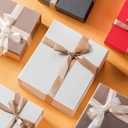 LIFELUM White Gift Boxes with Lids Bulk for Presents 5 Pack Gift Boxes 13.85 x 8.35 x 4.45 inch Large Gift Box Contains Card,Sticker,Ribbon, Shredded Paper Filler for Anniversary, Weeding Gifts