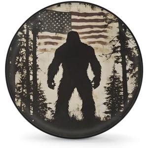 Spare Tire Cover for RV Trailer,American Flag Bigfoot Waterproof Sun Leather Wheel Cover,Camper Spare Tire Covers Fit for Jeep Travel Trailer SUV Truck Accessories (16 in for Diameter 29” - 31”),F-1