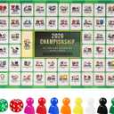 Soccer Drinking Board Game Mat - 13.78 x 19.69 Inch Rubber Waterproof Mat, 50 Party Theme Games for 2-8 Players, Anti-Slip Game Mat with Storage Bag, Chess Pieces Dice Included