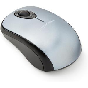 Amazon Basics 2.4 GHz Wireless Optical Computer Mouse with USB Nano Receiver, Portable, Silver