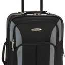 Rockland Pasadena Expandable Spinner Carry-on 19", Black Gray
