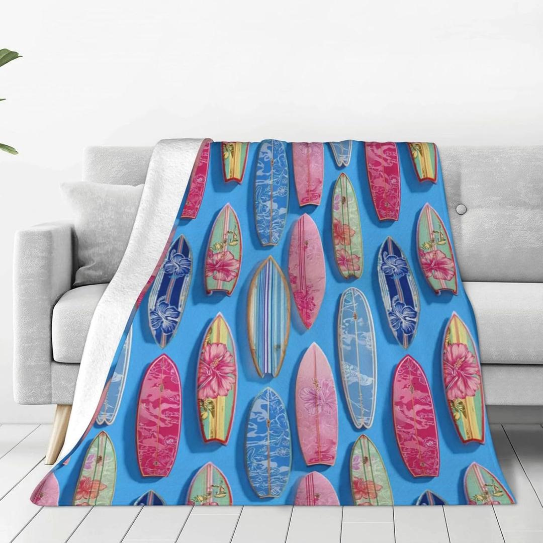 Hawaii Throw Blanket Soft Flannel Blanket 60"x50" in Bed Blanket Home Decor for Room Sofa Couch All Season