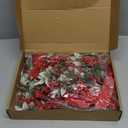 Dingion 6 Pcs 6" Christmas Mini Cabinet Wreaths for Kitchen with Ribbon Bows Red Berry Small Window Wreath for Window Door Farmhouse Christmas Party Decorations (Stylish Style)