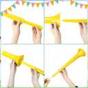 4 Pcs Stadium Horn for Adult, 21 Inch Vuvuzela Plastic Collapsible Cheering Trumpets for Sporting Events Football Carnival Party, Yellow