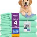 Utopia Bedding Washable Pee Pads for Dogs 34" x 36" (Pack of 4), Waterproof Incontinence Bed Pads for Adults, Elderly and Kids, Heavy Absorbency Pet Training Pads for Sofa and Couch (Green, Blue)