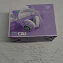 Cat Ear Kids Headphones Bluetooth, LED Light up Wireless/Wired Mode Over Ear Headphones with Build in Microphone for School/Travel (Purple)