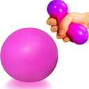 Squishy Dough Ball Fidget Toy (1 Pack) Stretchy Stress Balls for Kids and Adults, Cute and Soft Color Changing Stress Ball Squeeze Toys, Squishy Ball, Ideal for Teens Anxiety, Autism, ADHD (Purple)