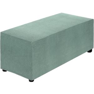 uxcell Stretch Ottoman Cover Rectangular Oversized Square Ottoman Slipcover with Elastic for Foot Stool Living Room Bedroom Fit Length 130-160cm / 51"-63", X-Large, Bean Green