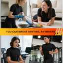 Full Body Sauna Suit for Women Sweat Jumpsuit Weight Loss Waist Trainers Lower Belly Fat Workout Shirt Top SweatSuits 3XL Black