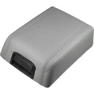 X AUTOHAUX Car Center Console Lid Armrest Seat Box Cover Protector for Ford F-150 2004-2008 Armrest Cover Pad Faux Leather Gray