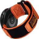 Nereides Band Compatible with Samsung Galaxy Watch 7 6 5 4 40mm 44mm/Watch 6 4 Classic/Galaxy Watch 5 Pro/Galaxy Watch 3/Classic 41mm/Active 2, 20mm Nylon Sports Strap for Men Women(Orange,L)