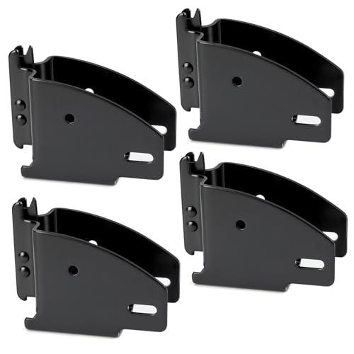 4 Packs E-Track Wood Beam End Socket, E Track Accessories Wood Beam Brackets Fit for 2x4 2x6 in Cargo, Truck, Trailer, Storage Lumber Bracket Tie-Down Systems, Shelf Brackets (Black)