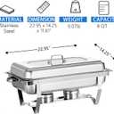 Chafing Dish Buffet Set 4 Pack 8QT Stainless Steel Food Warmer Chafer Complete Set with Water Pan, Chafing Fuel Holder for Party Catering