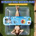 Ayeboovi Extra Large Inflatable Tanning Pool Float Tray - 61" L x 18" W Non-Slip Sunbathing Bed Tray with Cooler Ice Bar for Tanning Lounge Raft & Blow up Suntan Tub Pool Stuff Party Gifts
