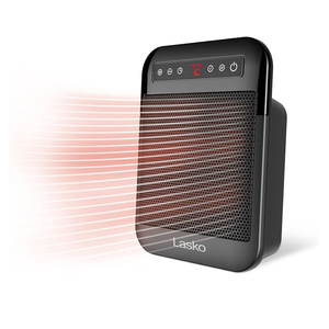 Lasko MyHeat Max Portable Ceramic Space Heater, Tip Over Switch, Overheat Protection, 2 Heat Settings, Adjustable Thermostat, Timer, for Indoor Use, Home, Office, 9 Inches, 1500W, Black, CD09101