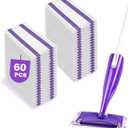 60 Pack WetJet Pads Refills for Swiffer Wet Jet Mop - Multi-Surface Floor Cleaning Mop Pads, Compatible with Swiffer Wet Pads Refill, 4 Layers Thickened & Durable | Heavy-Duty Absorbent