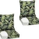 Arden Outdoor Foam Deep Seat Cushion Set (2-Pack), 24x24, Premium High-Density Foam, Never Flattens, Weather-Proof for Patio Chair Sofa Couch, Onyx Cebu