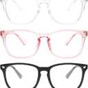 Blue Light Blocking Glasses - Fashion Square Eyeglasses, Anti UV Ray Computer Gaming Glasses Blue Blockers for Women/Men