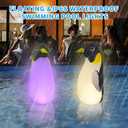 SUPERNIGHT Halloween LED Inflatables Solar Penguin Outdoor Decorations, 2-Pack Solar Light with 16 Color, Yard Wizard Tumbler Toy with Built-in LEDs for Indoor Party Garden Lawn Decor