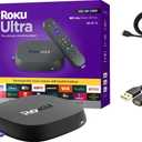 Roku Ultra Ultimate Streaming Player, 4K Streaming Device for TV, Dolby Vision & Atmos, HDR10+, Rechargeable Voice Remote Pro, Bluetooth & Wi-Fi 6, Backlit Buttons, with USB Extension Cord and HDMI