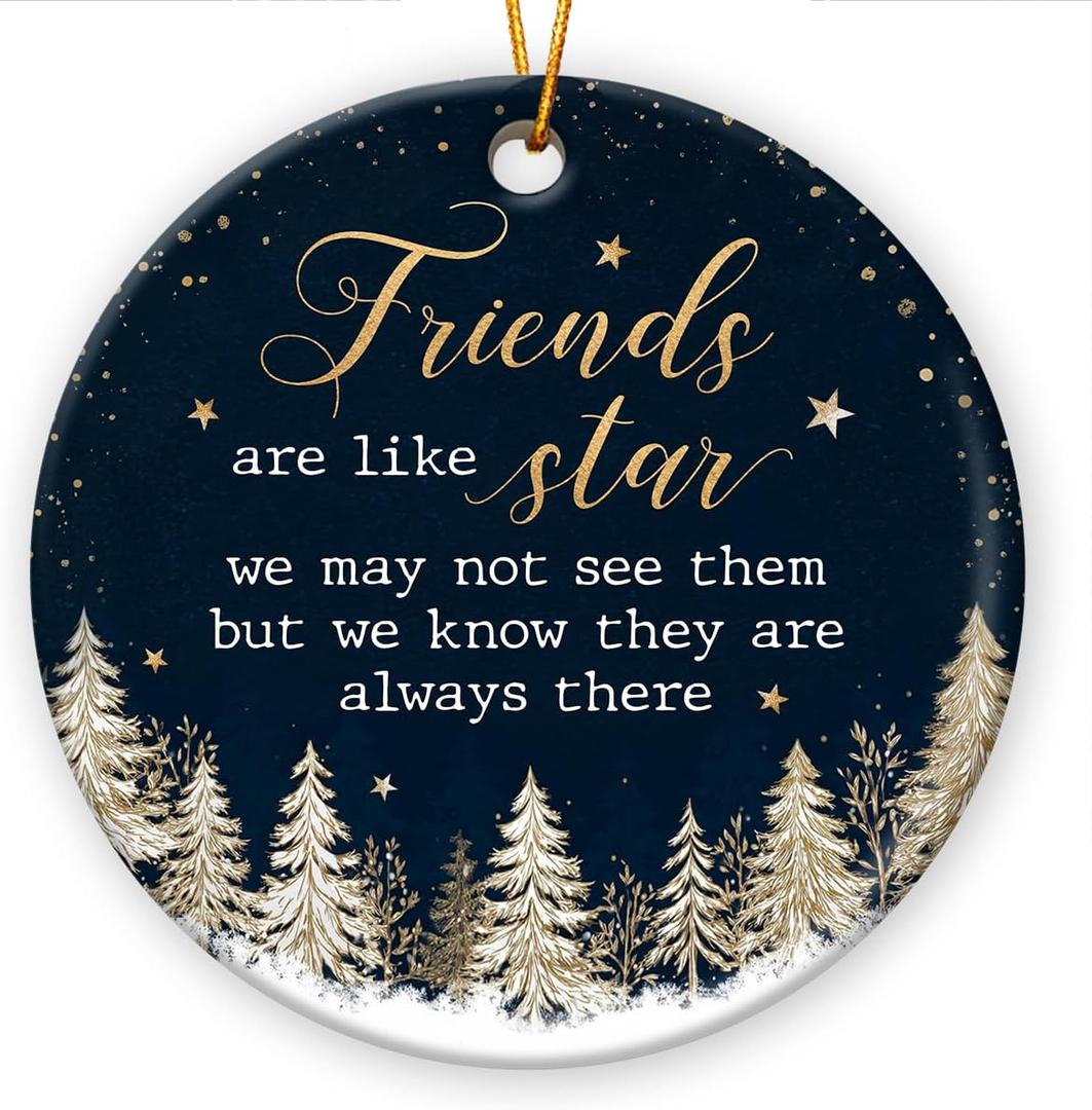 Friend Ornaments 2025 - Friendship Ornament for Christmas Tree Decorations, Meaningful Xmas Gifts for Friends BFF Bestie, Long Distance Friendship Gifts for Soul Sister